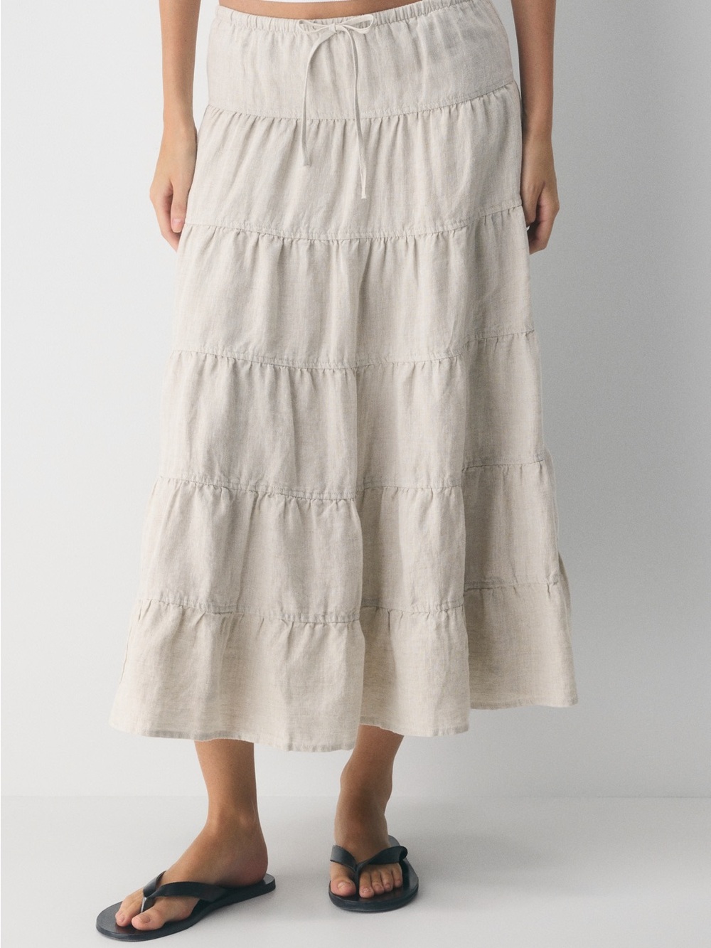 Aritzia Wilfred Bouquet Linen Maxi Skirt Limited Edition Undyed Ecru Size 2XS-S